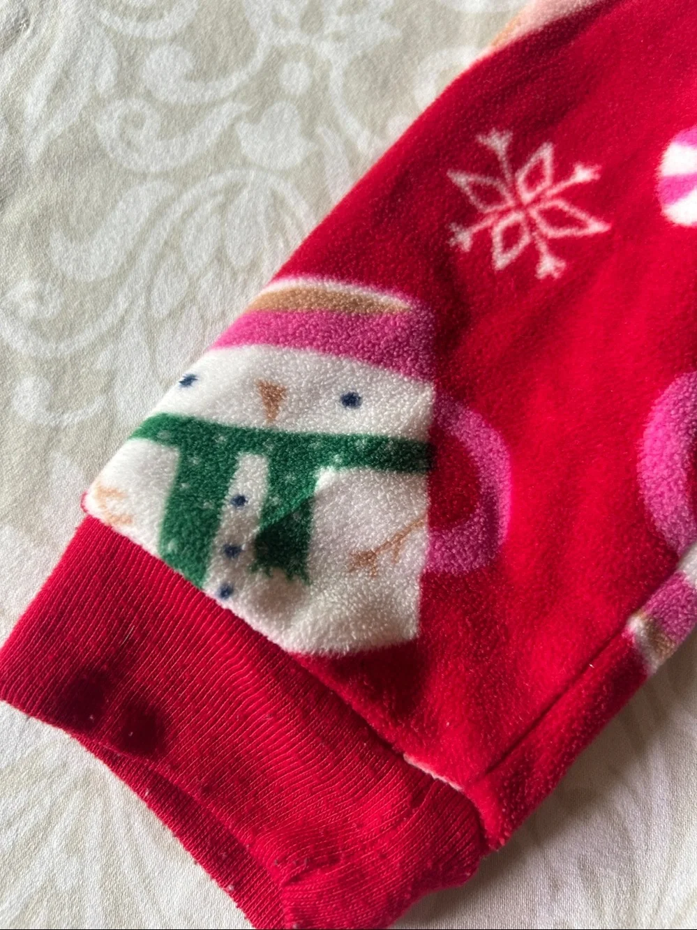 Carter's Red Holiday Fleece One-Piece Footed Pajamas with Mug & Bear Print